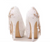 QueenLine White pearl beads high Luxury peacock high  Bridal Pumps