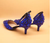 QueenLine Royal Blue Rhinestone crystal Ankle strap Bridal shoes and heart bags set