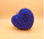 QueenLine Royal Blue Rhinestone crystal Ankle strap Bridal shoes and heart bags set