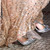 QueenLine Luxury Metal leather peep Pointed toe Back Strap Sexy Super high heel