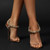 QueenLine Luxury Chain weaving Metal Pointed toe Thin word-cingulate Belt buckle Super high heel