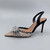 QueenLine Luxury Mesh Butterfly Knot Crystal Pump Pointed Toe Slingback High Heel