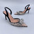 QueenLine Luxury Mesh Butterfly Knot Crystal Pump Pointed Toe Slingback High Heel