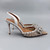 QueenLine Luxury Mesh Butterfly Knot Crystal Pump Pointed Toe Slingback High Heel