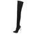 QueenLine Luxury Stretch Metal stiletto heels Over the knee Pointed Toe thigh high boots