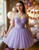 QueenLine Luxury Customized Sparkly Tulle Lace Appliques Off Shoulder Teens Quinceanera Short Homecoming Dress
