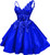QueenLine Customized Luxury Elegant Glitter Tulle 3D Floral Spaghetti Straps Short Homecoming Dress