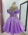 QueenLine Customized Sparkly Tulle Beaded Lace Off the Shoulder Corset Short Homecoming Dress