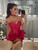 QueenLine Luxury Customized Sexy Red Short Prom Sweetheart Ruffles Satin Dress