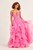 QueenLine Elegant Customized Glitter Lace Embroidery Tulle Ruffled Blue A-shaped Evening Dress
