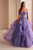 QueenLine Elegant Customized Glitter Lace Embroidery Tulle Ruffled Blue A-shaped Evening Dress