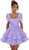 QueenLine Luxury A-Line Teen Tiered Sequin Square Neck Mini Homecoming Dress with Bow