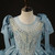 QueenLine Luxury Arabic Dubai Blue Pearls Beaded Princess Flower Girl Dress