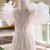 QueenLine Elegant Luxury White Mermaid Puffy Sleeve Flower Girl Dress