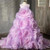 QueenLine Elegant Luxury Handmade Arabic Lilac 3D Flowers Dubai Princess Dress