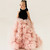 QueenLine Luxury Pink Handmade Flower Tull Bow Princess Flower Girl Dress