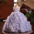 QueenLine Luxury Handmade Lilac Crystal  Arab Beading Princess Flowers Girl Dress