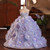 QueenLine Luxury Handmade Lilac Crystal  Arab Beading Princess Flowers Girl Dress