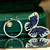 QueenLine Solid G18K White Gold  White Diamonds & Blue Sapphire Jewelries Sets
