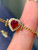 QueenLine Solid 18K Yellow Gold 0.67ct Natural Ruby Diamonds Bracelets