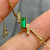QueenLine Pure Solid 18K Yellow Gold 0.37ct Natural Green Emerald Gemstones Diamonds Bracelets