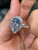 QueenLine G18K White Gold 3ct Natural Blue Aquamarine and Diamonds Rings