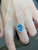 QueenLine G18K White Gold 3ct Natural Blue Aquamarine and Diamonds Rings
