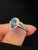 QueenLine G18K White Gold 0.92ct Natural Blue Aquamarine and Diamonds Rings