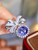 QueenLine G18K White Gold 1.98ct Natural Blue Sapphire Gems Rings