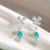 QueenLine Solid Gold 3.74ct Lab Grown Paraiba and Diamonds Earrings