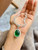 QueenLine G18K White Gold 15.72ct Natural Green Emerald Necklace