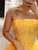 QueenLine Yellow Strapless Beading Custom Made Hand Sewing High Quality Evening Dress
