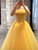 QueenLine Yellow Strapless Beading Custom Made Hand Sewing High Quality Evening Dress