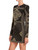 QueenLine Palace Style Rivet Beading Round Neck Long Sleeves Mini Dress