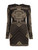 QueenLine Palace Style Rivet Beading Round Neck Long Sleeves Mini Dress
