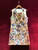 QueenLine Handmade Beaded Diamond O Neck Floral Print Evening Dress