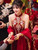 QueenLine Luxury Red Velvet Traditional Chinese Wedding Dress