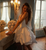 QueenLine White Customized Sexy Bareback Bow Short Mini Bridal Dress