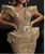 QueenLine Luxury Customized Glitter Mermaid Crystal Full Sequins Beading Evening Dress With Belt