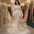 QueenLine Luxury Tassel Gorgeous Mermaid Pearls Pleat Chapel Long Sleeve Train Evening Dress