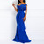 QueenLine Dark Royal Blue Evening Dress Sexy Mermaid Beads Off Shoulder Fashion Maxi Dresses