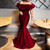 QueenLine Sexy Off Shoulder Long Evening Party Dress Women Blue Bodycon Mermaid  Prom Dress Maxi African Summer Red Elegant Dresses