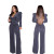 QueenLine Women Belted Glitter Long Jumpsuit Wide Leg Pants Solid Sparkly Puff Sleeve One Piece Jumpsuit Sexy V Neck Club Outfits Overalls