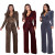 QueenLine Women Belted Glitter Long Jumpsuit Wide Leg Pants Solid Sparkly Puff Sleeve One Piece Jumpsuit Sexy V Neck Club Outfits Overalls