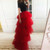 QueenLine Red High Low Tulle Skirts Real Image Custom Fashion Long Tiered Prom Skirt Women Zipper Waistline Female Maxi Tulle Skirt