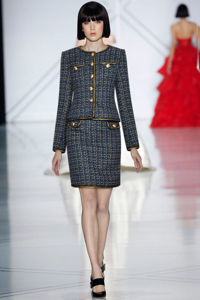 QueenLine  Fashion Designer Set Autumn Women Long Sleeve Single-breasted Jacket coat Tops+Skirt Woolen cloth Two-piece suit