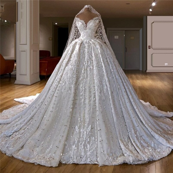 QueenLine Ball Gown Wedding Dresses Custom Made Wedding Bridal Gowns Robe De Mariee Wedding Gowns Vestido De Novia With Long Veil|Wedding Dresses|