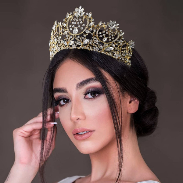 QueenLine A195 Wedding Baroque Headband Luxury Crystal Bridal Crown Tiaras Hair Jewelry Accessories For Women Rhinestone Headwear|Hair Jewelry