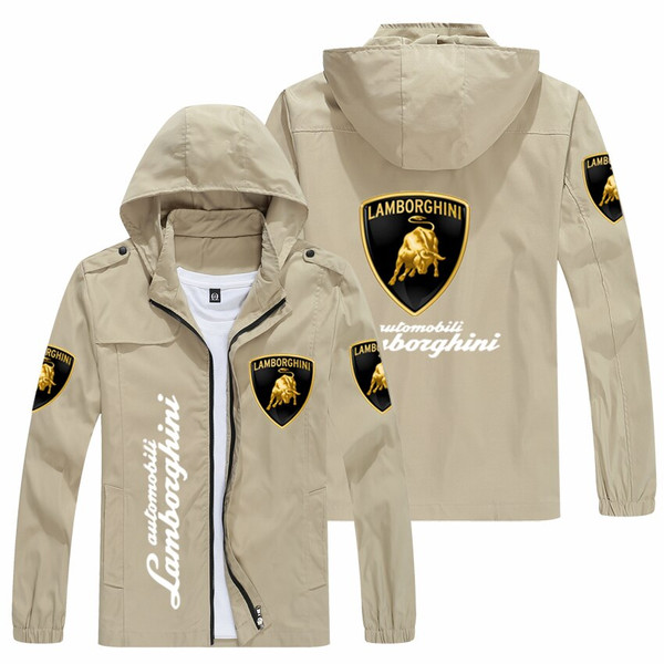 QueenLine casual cardigan jacket jacket men's car logo logo printing jacket men's fashion spring and autumn zipper cardigan lapel jacket