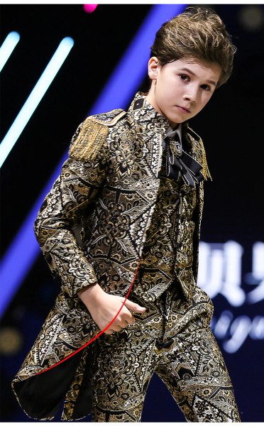 QueenLine Golden stamping Suit for Boy communion wedding dress for boy kids Costume Enfant Garcon Mariage Boys Suits Abito da ragazzo